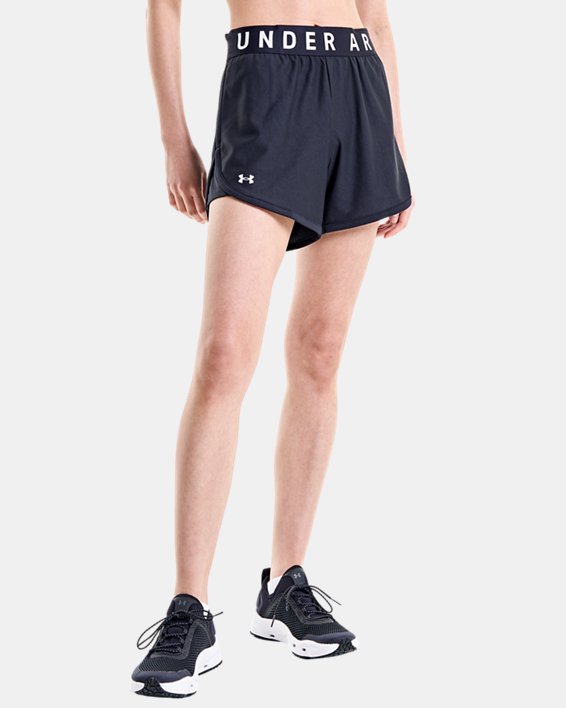 Women's UA Play Up 5" Shorts in Black image number 3